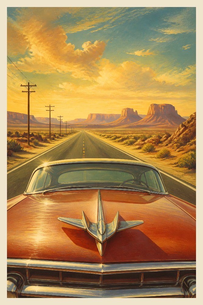 Classic Road Trip — Open Highway by Fab Posters