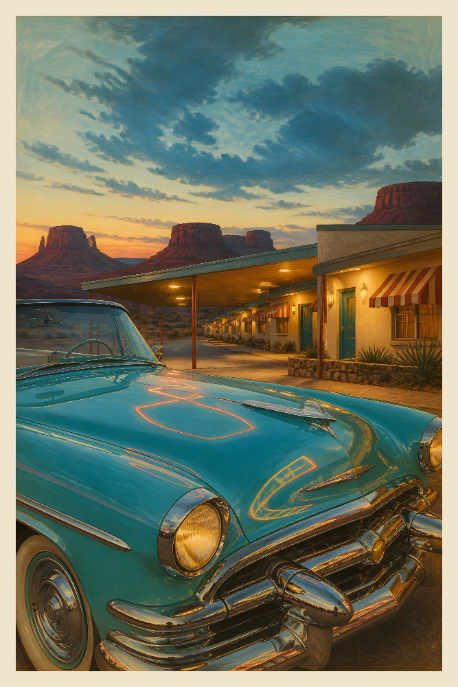 Desert Motel — Neon Dunes by Fab Posters
