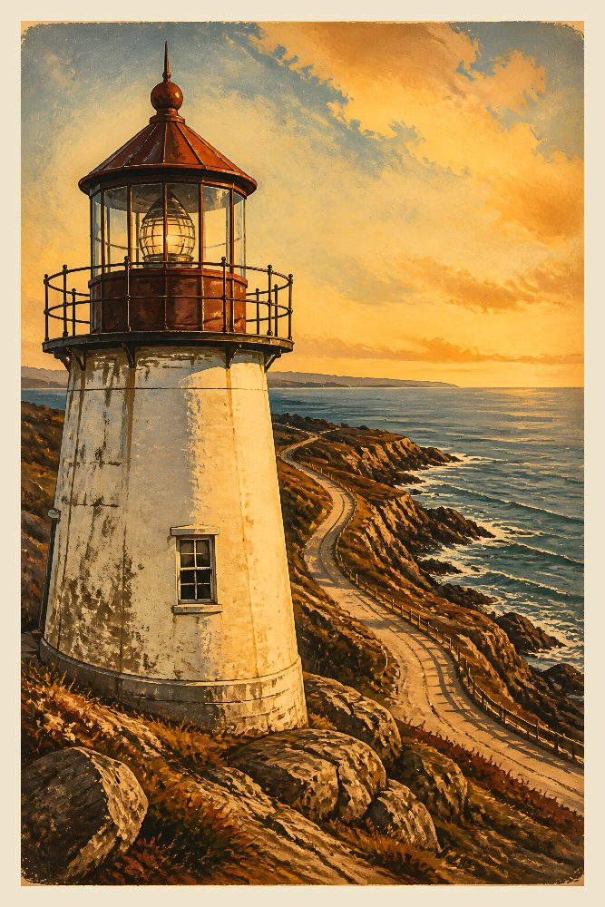 Lighthouse Coast — Beacon on the Headland by Fab Posters