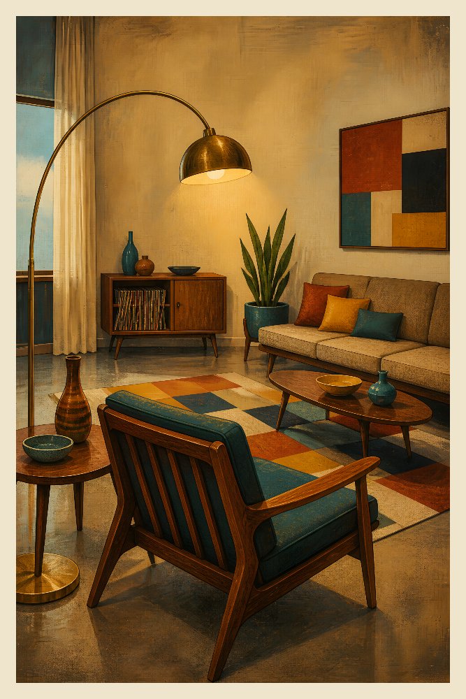 Midcentury Living Room — Lamp & Lounge by Fab Posters