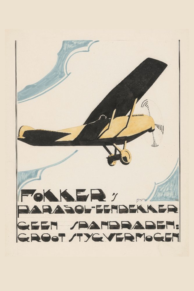 Design for Advertisement for Fokker's Parasol Monoplane by Reijer Stolk