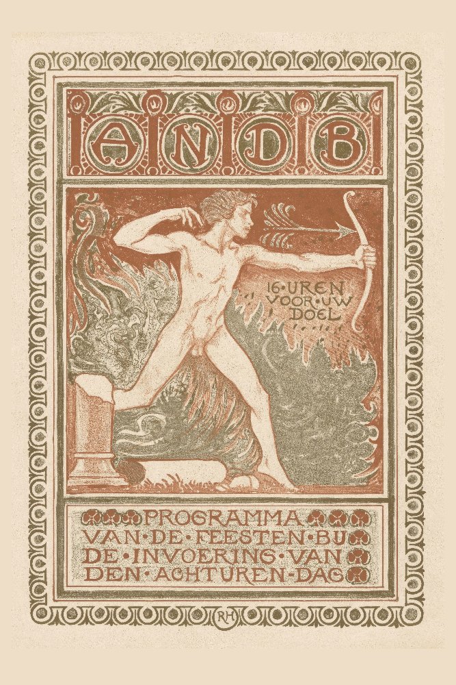 Cover Design for the General Dutch Diamond Workers' Union Celebration Programme for the Introduction of the Eight-Hour Day by Richard Nicolaüs Roland Holst
