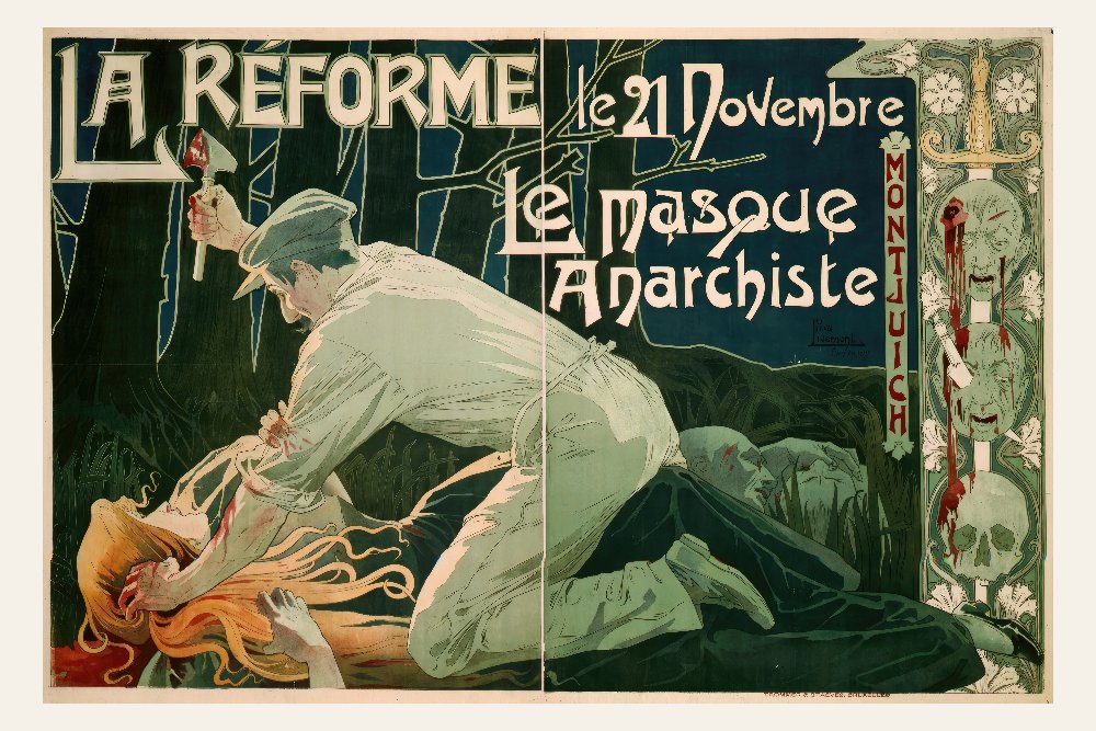 La Réforme, le 21 Novembre, le masque anarchiste by Henri Privat-Livemont