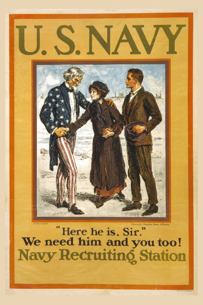 U.S. Navy — Here He Is, Sir by Charles Dana Gibson