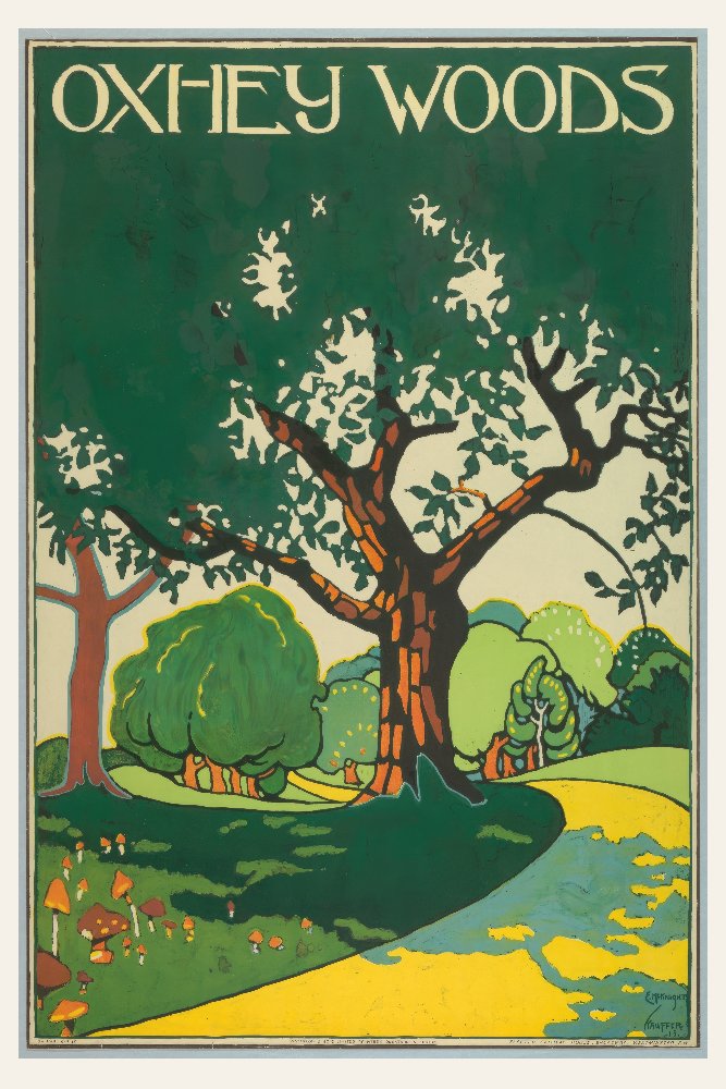 Oxhey Woods, London Underground by Edward McKnight Kauffer