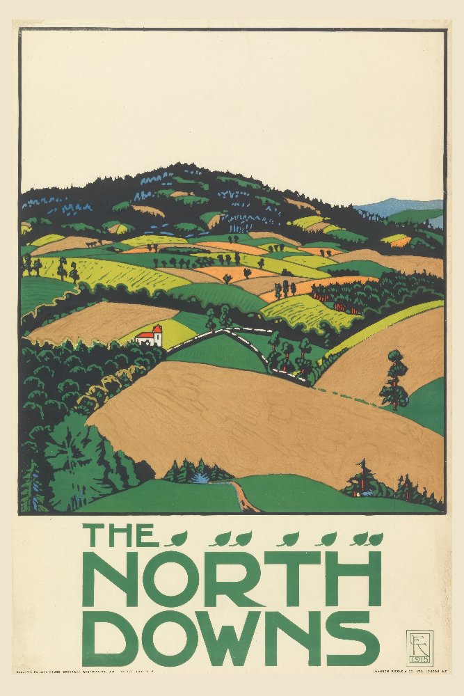 The North Downs, London Underground by Edward McKnight Kauffer