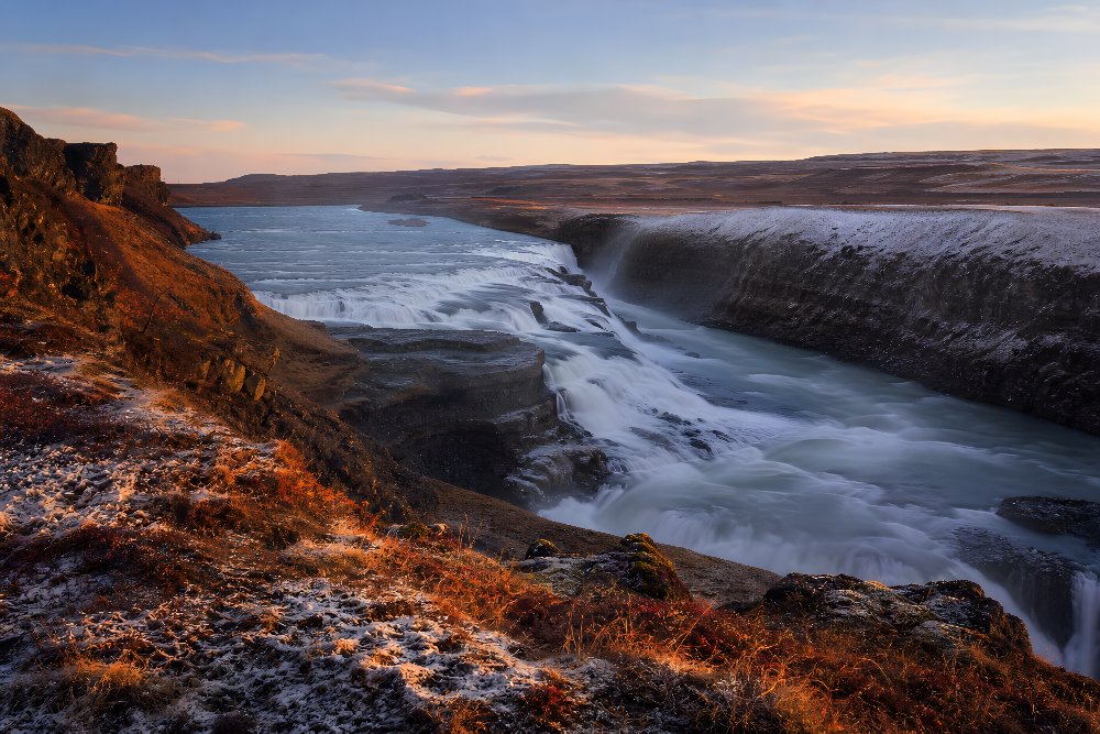 Gullfoss — Hvítá Gorge at Dawn by Fab Posters