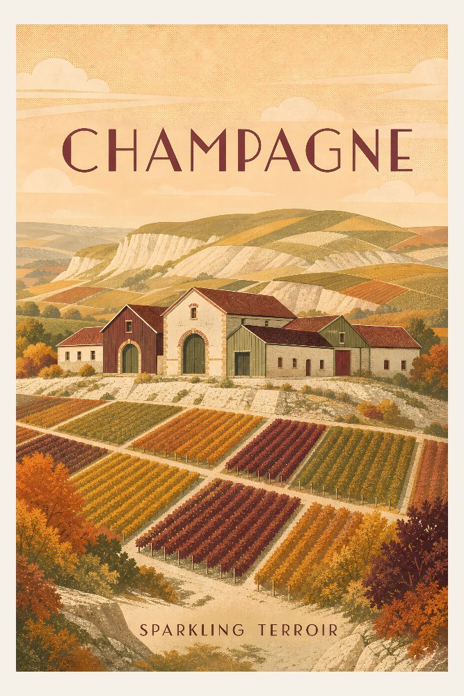 Champagne Chalklands by Fab Posters