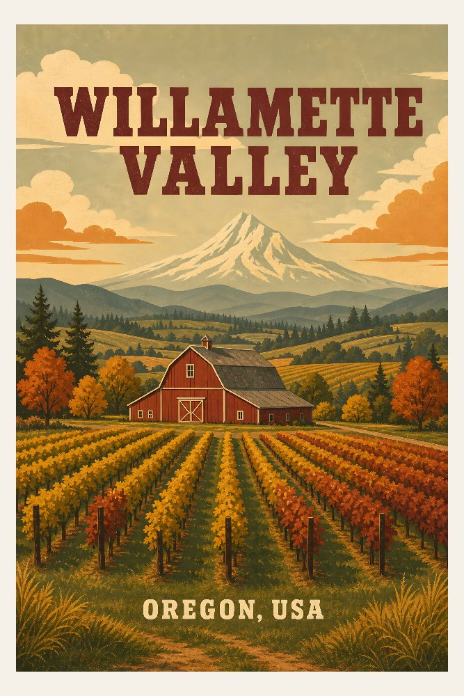 Willamette Valley — Fog & Vines by Fab Posters